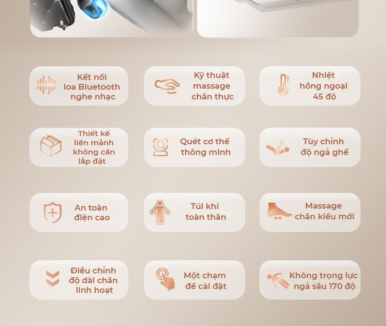 Ghế massage Queen Crown QC LX3 tích hợp nhiều tính năng