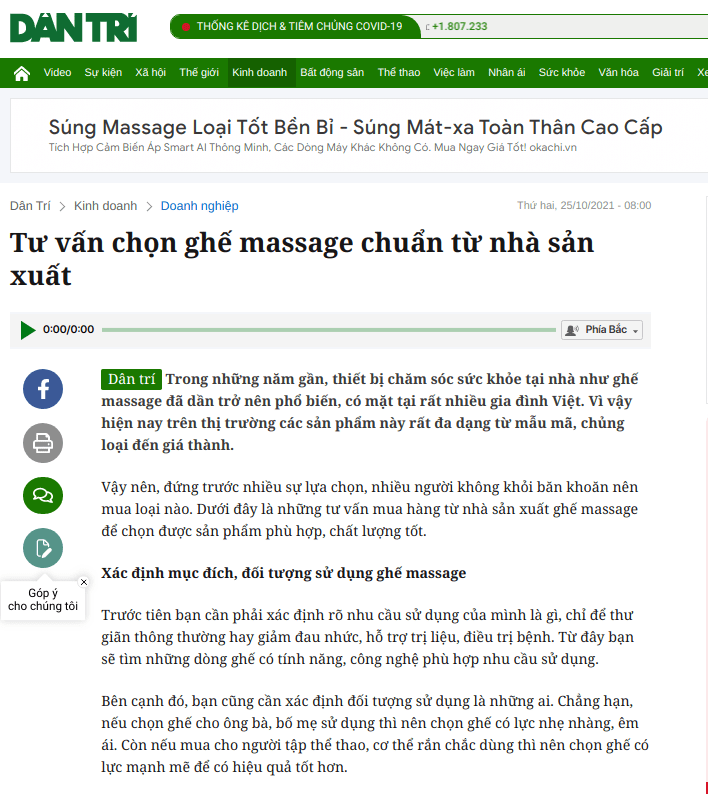 Ghế Massage Toàn Thân Thư Giãn Tại Nhà Đỉnh Cao - Trả Góp 0%