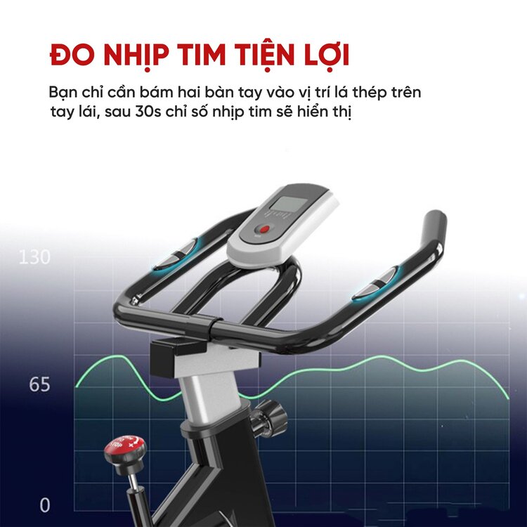 Xe đạp tập Queen Crown QC 250 sport tích hợp đo chỉ số sức khỏe thông minh