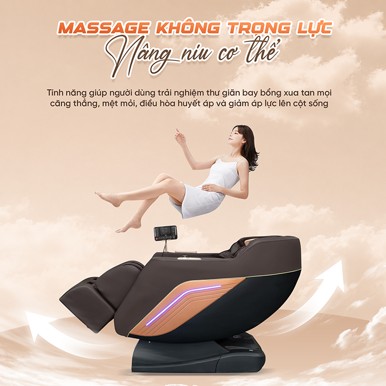 Ghế massage Queen Crown QZ001 Pro - Không trọng lực bồng bềnh
