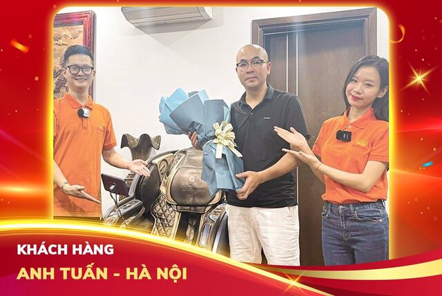 Anh Tuấn Chọn Ghế Massage Queen Crown QC 488 Sport Làm Quà Tặng Vợ Nhân Dịp Sinh Nhật