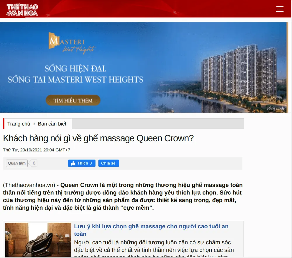 Ghế Massage Toàn Thân Thư Giãn Tại Nhà Đỉnh Cao - Trả Góp 0%
