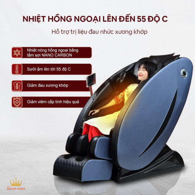 Ghế massage Queen Crown QC7 Plus có tính năng massage nhiệt hồng ngoại