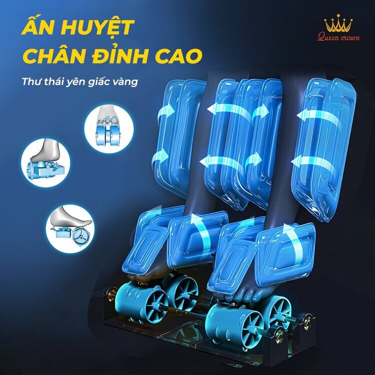 Ghế massage Queen Crown QC 488 Sport massage chân cực đỉnh