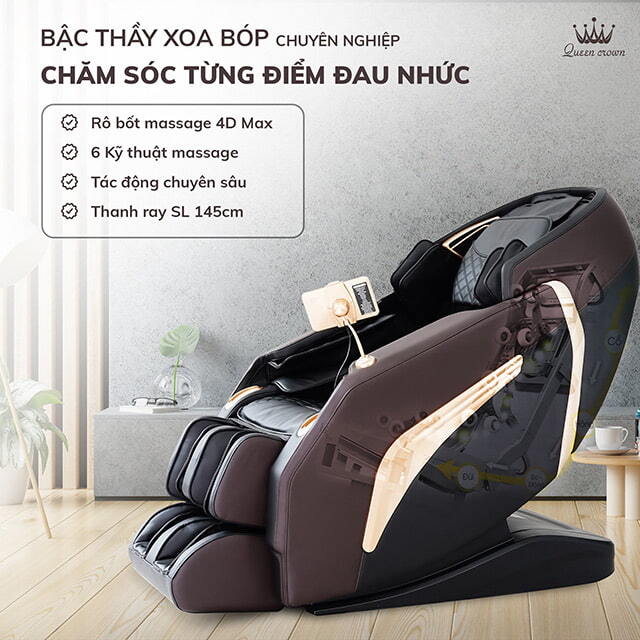 Ghế massage Queen Crown QC A9 Sport ứng dụng công nghệ massage 5D