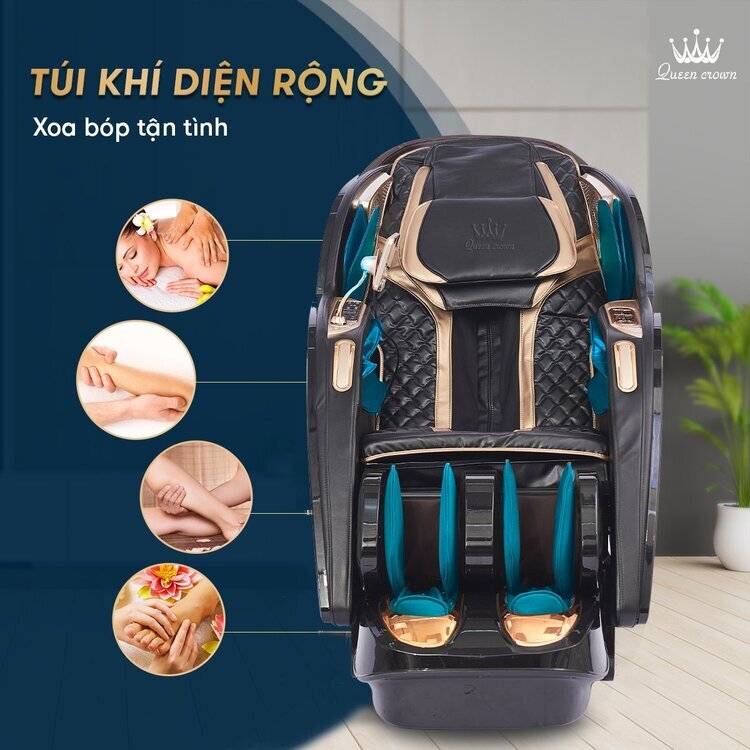 Ghế massage Queen Crown QC 488 Sport trang bị túi khí toàn diện