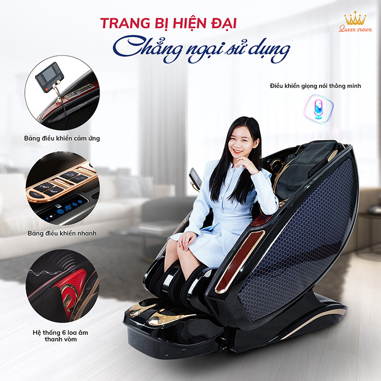 Ghế massage Queen Crown Smart One có trang bị hiện đại