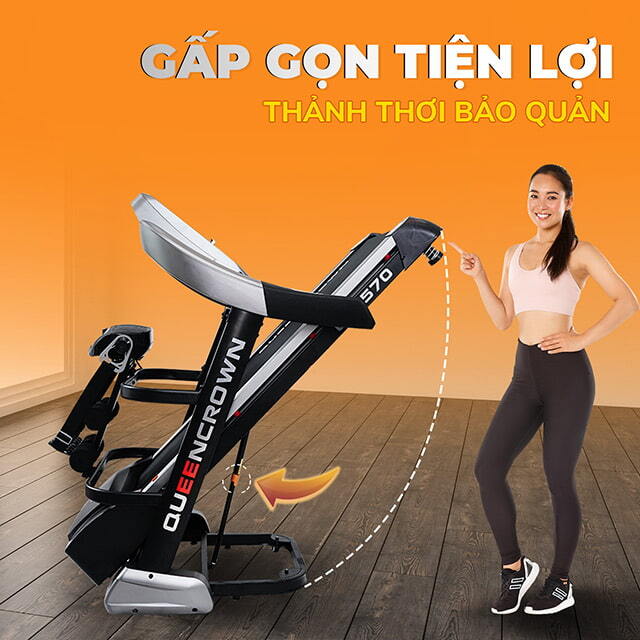 Máy chạy bộ Queen Crown QS 570 có khả năng gấp gọn