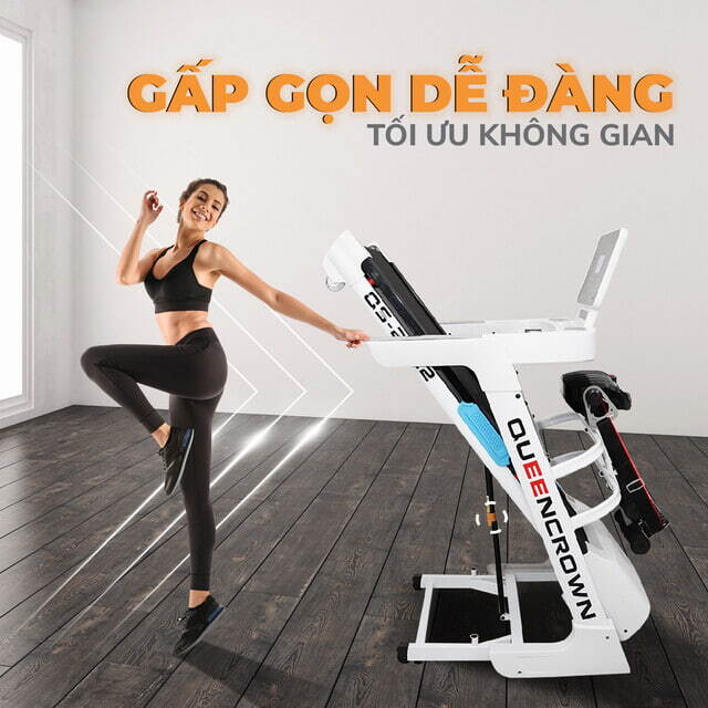 Máy chạy bộ Queen Crown QS 2022 gấp gọn tiện lợi