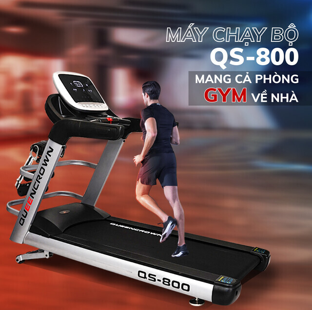 Máy chạy bộ Queen Crown QS 800 mang cả phòng gym về nhà