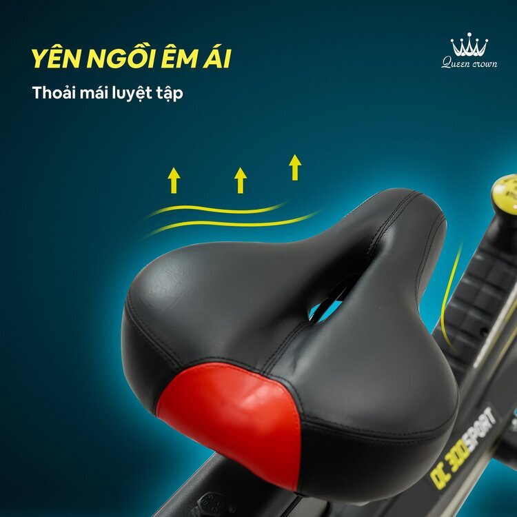 Xe đạp tập thể dục Queen Crown 300 Sport thiết kế yên xe êm ái