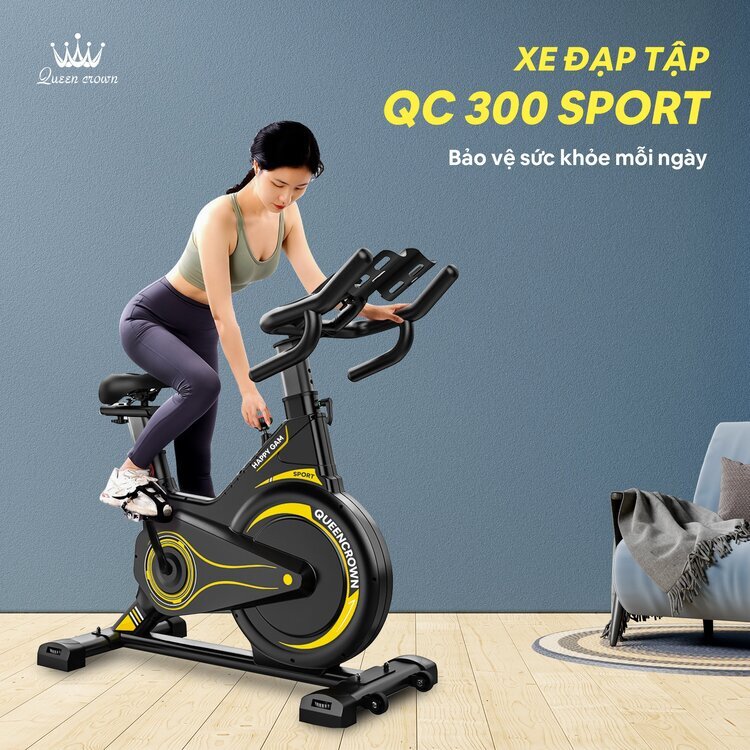 Xe đạp tập thể dục Queen Crown 300 Sport rèn luyện sức khỏe cả gia đình