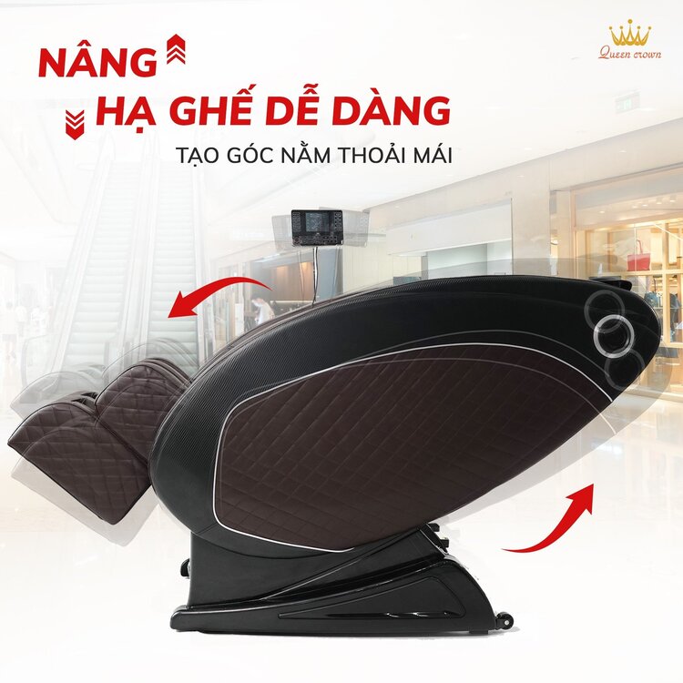 Ghế massage Queen Crown QC KD7 Plus có tính năng nâng hạ ghế