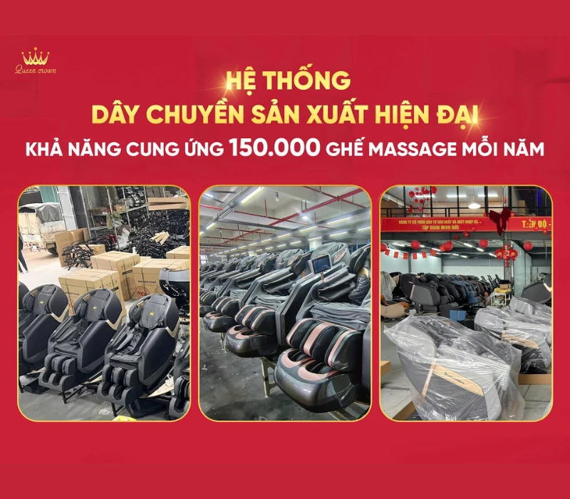Queen Crown tự hào là đối tác đáng tin cậy trong lĩnh vực gia công ghế massage
