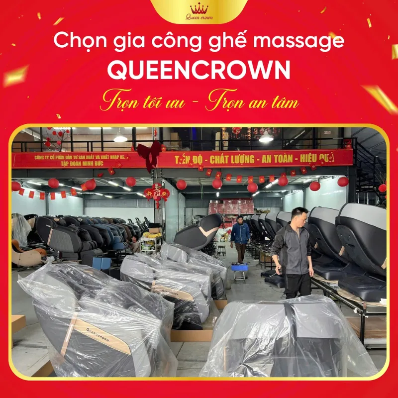 Ghế massage Queen Crown cam kết đáp ứng đúng tiêu chuẩn quốc tế