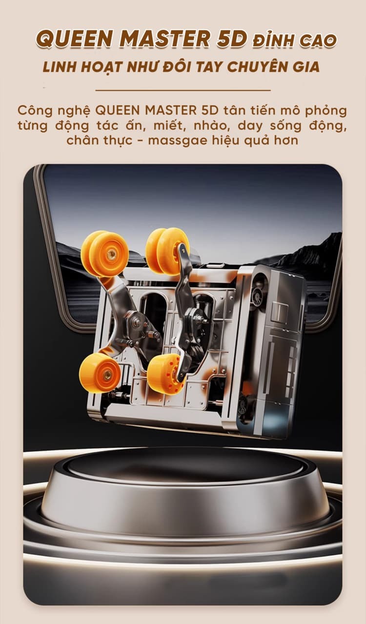 Ghế massage Queen Crown QL05 Pro-X - Queen Master 5D đỉnh cao