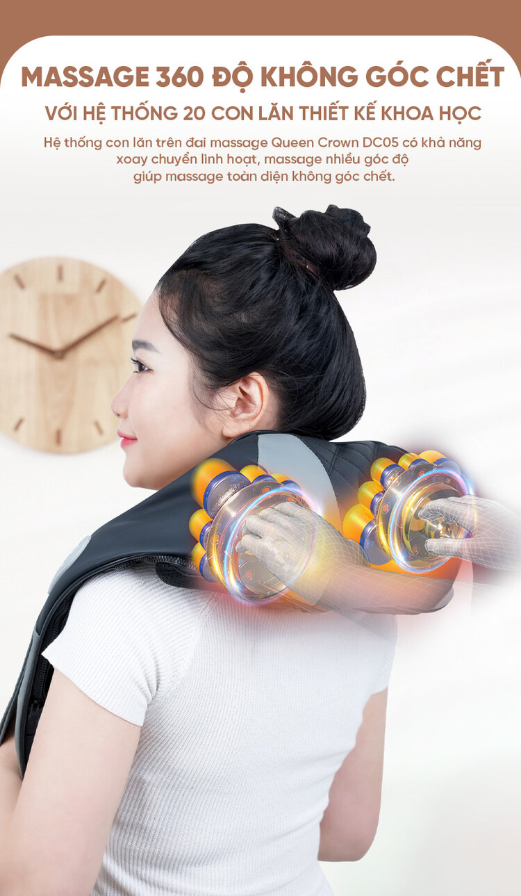Đai massage Queen Crown DC05 massage 360 độ