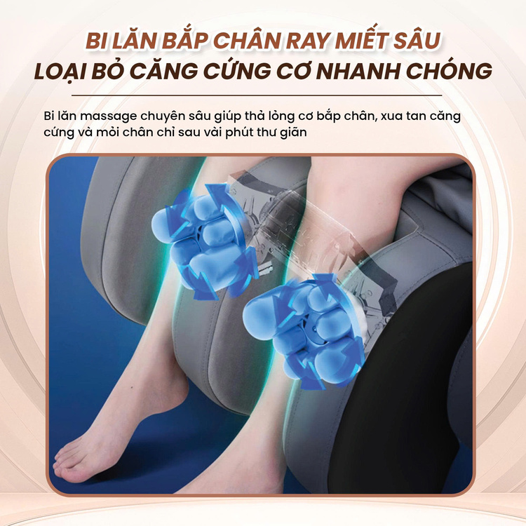 Ghế massage kinh doanh KD008 QR - Bi lăn bắp chân ray miết sâu