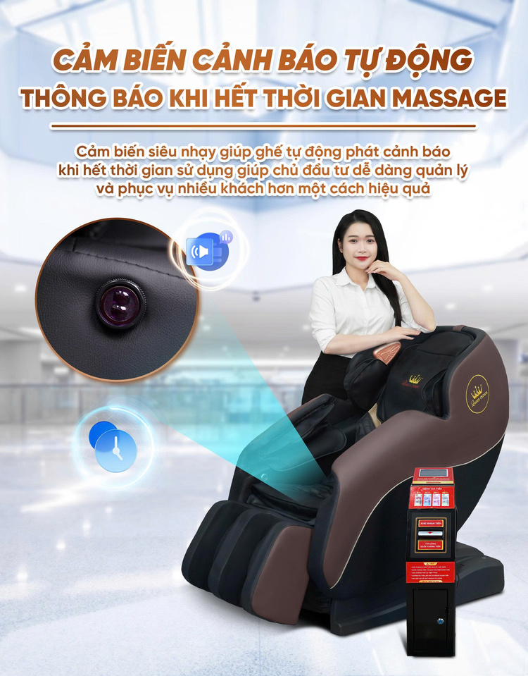 Ghế massage kinh doanh Queen Crown KD79 - Cảm biến thông minh