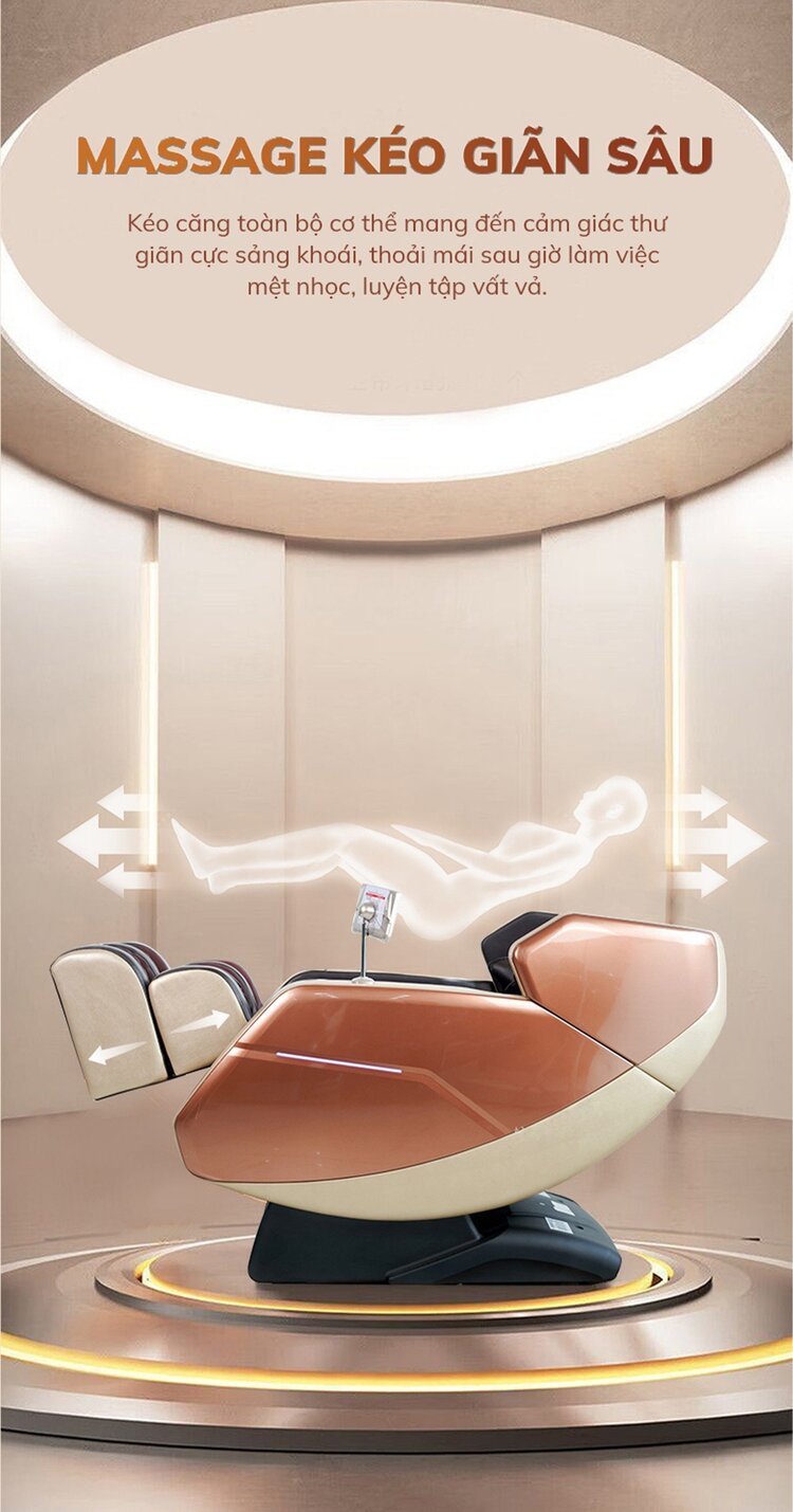 Ghế massage Queen Crown QC S460 tích hợp tính năng massage kéo giãn