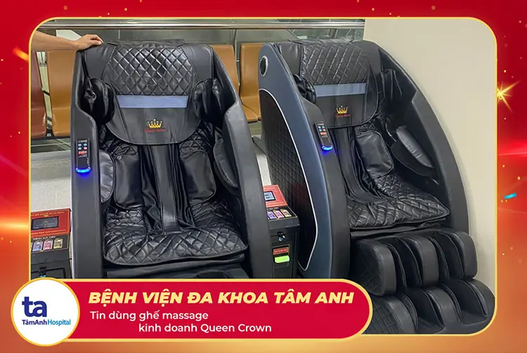Bệnh viện Tâm Anh trang bị ghế massage kinh doanh hiện đại bậc nhất tích hợp QR của Queen Crown phục vụ bệnh nhân