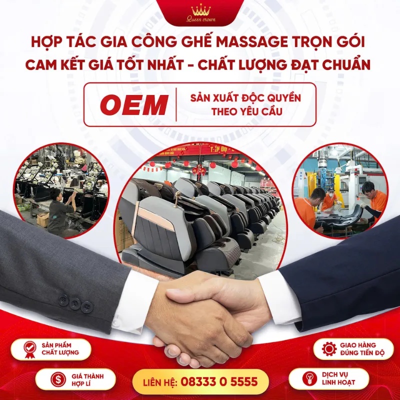 Queen Crown - đối tác sản xuất ghế massage hàng đầu hiện nay