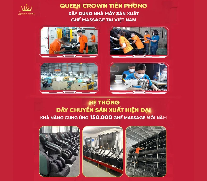 Queen Crown sở hữu hệ thống dây chuyền sản xuất hiện đại