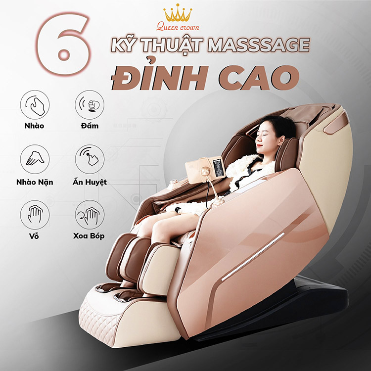 Bài tập chuyên sâu ghế massage Queen Crown QC A7